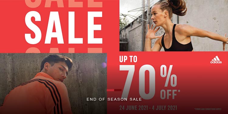 อาดิดาส ลดกระหน่ำส่งท้ายซีซั่น จัดโปรโมชั่น END OF SEASON SALE มอบส่วนลดสูงสุด 70%