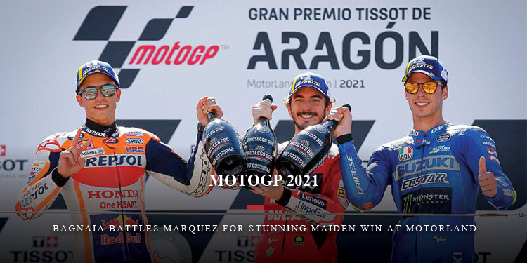 Bagnaia battles Marquez for stunning maiden win at MotorLand