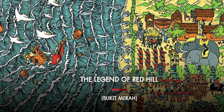 ประติมากรรมที่มาจากตำนานที่มีชื่อว่า Red Hill หรือ Bukit Merah
