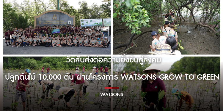 วัตสันส่งต่อความยั่งยืนสู่สังคม  ปลูกต้นไม้ 10,000 ต้น ผ่านโครงการ Watsons Grow to Green