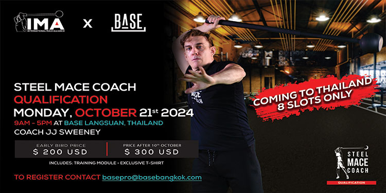 BASE สาขาหลังสวน จัดกิจกรรมฟิตเนสสุดพิเศษ คลาสอบรมด้วยอุปกรณ์ยกน้ำหนักแบบกระบองเหล็ก ‘Steel Mace’