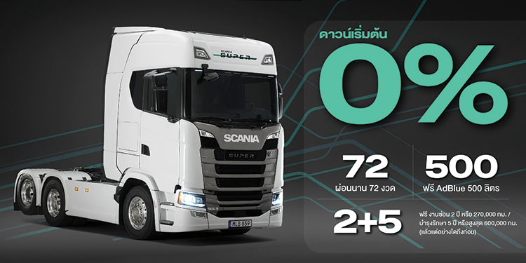 สแกนเนีย ยึดเบอร์ 1 ตลาดรถบรรทุกพรีเมียม หลังยอดขายรถ ซุปเปอร์ ยูโร 5 4 เดือน ทะลุ 120 คัน ด้านผู้ประกอบการเร่งออกรถ รับเทรนด์ขนส่งรักษ์สิ่งแวดล้อม หลังถูกใช้เป็นข้อพิจารณาจ้างงาน