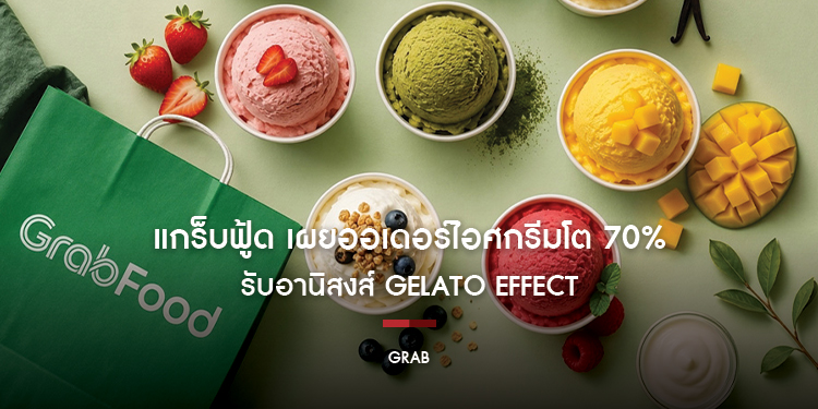 แกร็บฟู้ด เผยออเดอร์ไอศกรีมโต 70% รับอานิสงส์ Gelato Effect