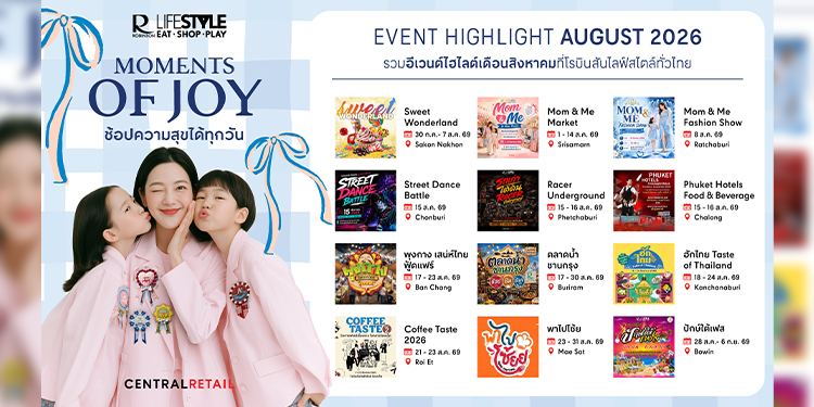 ควงคุณแม่เที่ยวทั่วไทย โรบินสันไลฟ์สไตล์ ชวนฉลองเดือนแห่งวันแม่ ส่งแคมเปญ “Moments of Joy” ตลอด สค.นี้