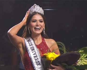 คว้ามงไปครอง ANDREA MEZA  นางงามจากประเทศเม็กซิโก คว้าตำแหน่ง Miss Universe 2020