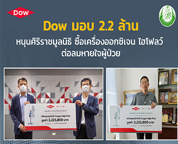 Dow ห่วงใย ช่วยไทยต้านโควิด มอบ 2.2 ล้านบาท