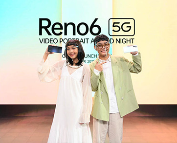 ออปโป้ เปิดตัว OPPO Reno6 5G กับดีไซน์เรโทรสุดพรีเมี่ยมในงาน “OPPO Reno6 5G Video Portrait Awards Night” 