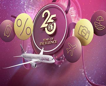กาตาร์ แอร์เวย์ส เปิดตัวแคมเปญ ‘โกลบอล เซล’ เพื่อเฉลิมฉลองครบรอบ 25 ปี