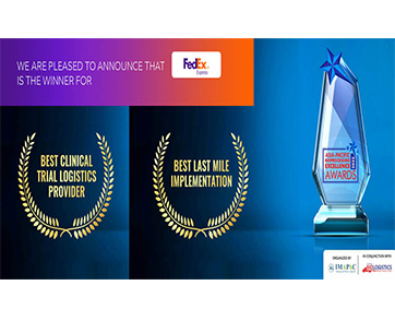 เฟดเอ็กซ์ชนะรางวัล “ผู้ให้บริการด้านโลจิสติกส์สำหรับการวิจัยทางคลีนิกที่ดีที่สุด” จากเวที Asia Pacific Bioprocessing Excellence Awards 
