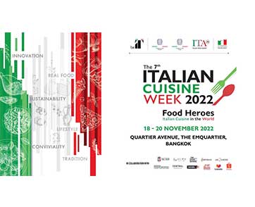 สถานเอกอัครราชทูตอิตาลีประจำประเทศไทย ชวนเที่ยวงาน The 7th Italian Cuisine Week ตั้งแต่วันที่ 18 – 20 พ.ย. นี้ 