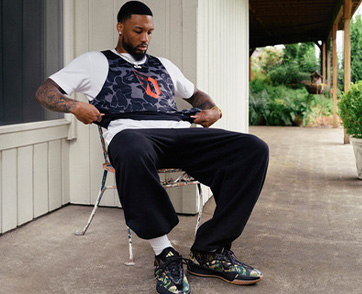 อาดิดาส ร่วมมือ เดเมียน ลิลลาร์ด เผยโฉม Dame 9 Signature Shoe with BAPE Collaboration