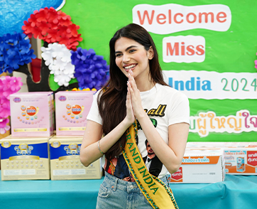 Rachel Gupta มิสแกรนด์อินเดีย 2024  ร่วมกิจกรรมการกุศล โดยบริจาคให้กับมูลนิธิเด็กอ่อนในสลัมฯ ชุมชนคลองเตย กรุงเทพฯ