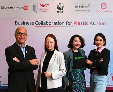 WWF ประเทศไทย ดึงภาคธุรกิจร่วมขับเคลื่อนการลดใช้พลาสติกอย่างยั่งยืน ผนึกกำลัง LINE MAN Wongnai และ foodpanda