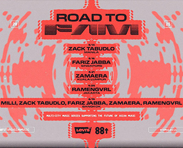 Future Asian Music (FAM) และ Levi’s ร่วมกันนำเสนอ “ROAD TO FAM” ซีรีส์ทัวร์คอนเสิร์ตทั่วเอเชียตะวันออกเฉียงใต้ พร้อมปิดท้ายที่ FAM Bangkok Music Festival