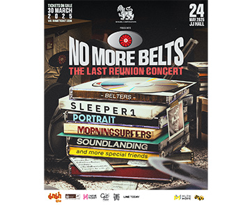 24 พ.ค.นี้ หวนคืนสู่อดีตครั้งสุดท้ายของ ‘NO MORE BELTS’ คอนเสิร์ตใหญ่ในรอบ 17 ปี กับ 5 เหตุผลที่แฟนเพลงอินดี้ไม่ควรพลาด!
