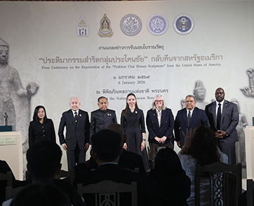 โบราณวัตถุ “ประติมากรรมสำริดกลุ่มประโคนชัย” อายุกว่า 1,200 ปี ถึงไทยแล้ว