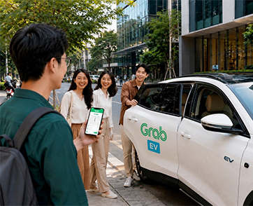 แกร็บ ส่งฟีเจอร์ Group Ride อัปเกรดบริการ Grab EV ชวนใช้คาร์พูล-นั่งรถอีวี ลดคาร์บอน หนุนสิ่งแวดล้อม
