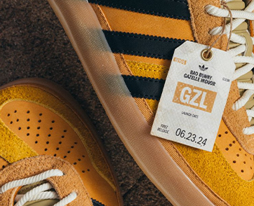 อาดิดาส ออริจินอลส์ และBad Bunny ถ่ายทอดเรื่องราวบทใหม่ผ่าน Gazelle Indoor Solar Gold